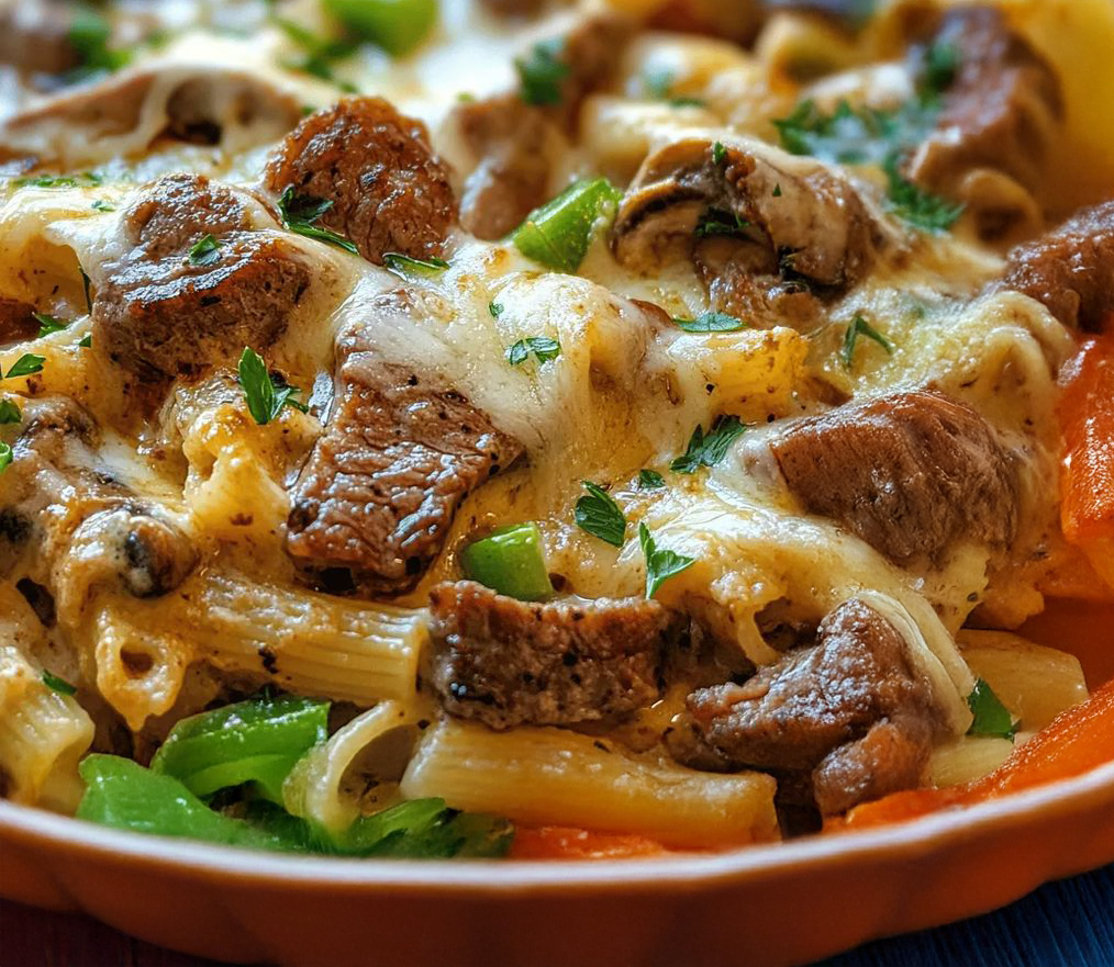 philly cheesesteak pasta​